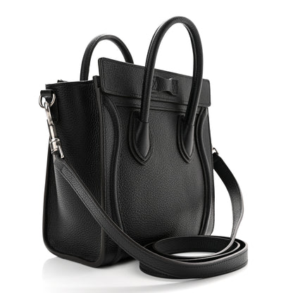 Celine Drummed Calfskin Nano Luggage Black 3 of 11