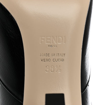 Fendi Vitello Karligraphy Embossed FFreedom Ankle Boots 38.5 Black 7 of 8