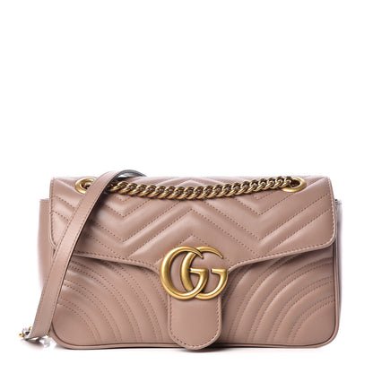 Gucci Calfskin Matelasse Small GG Marmont Shoulder Bag Porcelain Rose 1 of 9