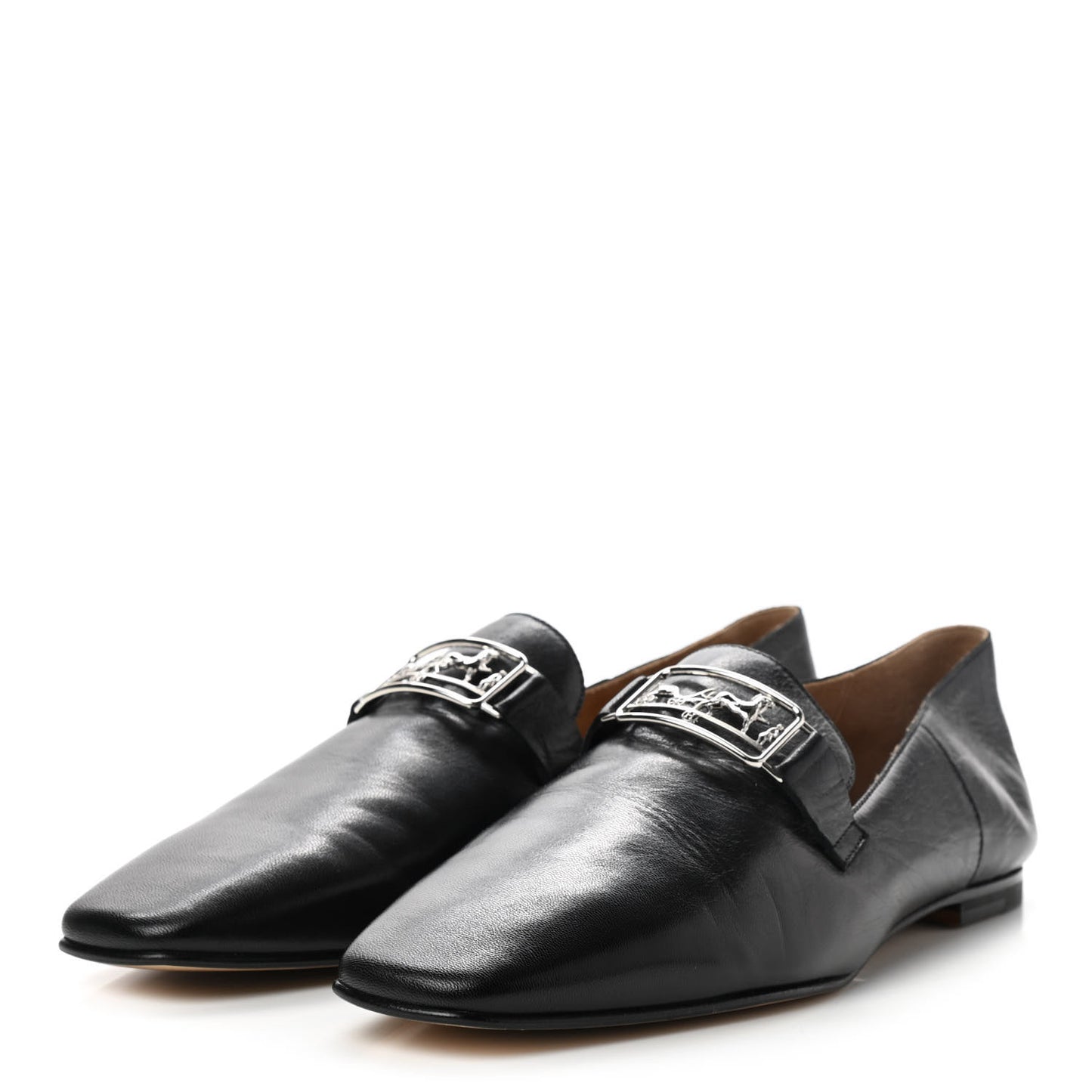 Supple Goatskin Womens Time Loafers 40 Black