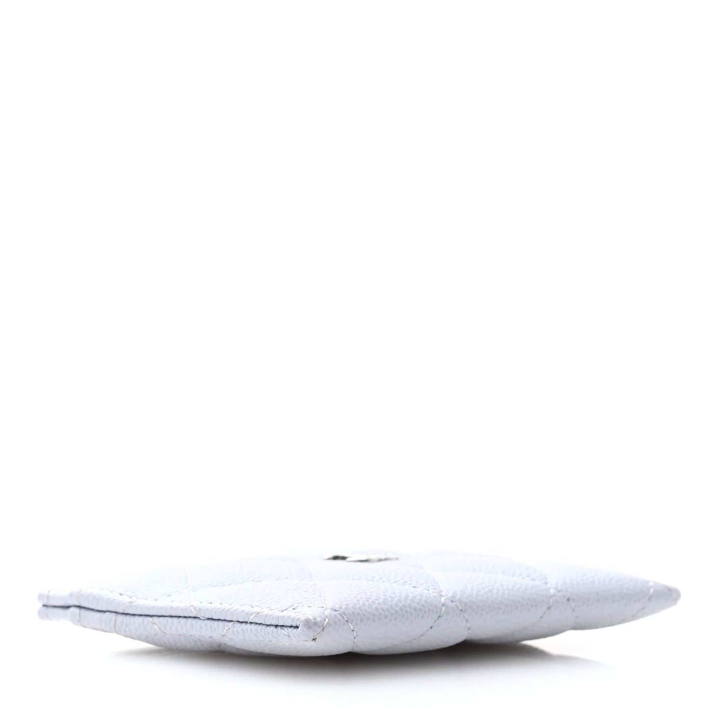 Caviar Quilted Card Holder Light Grey