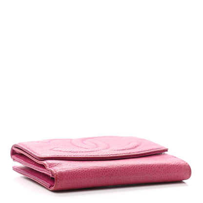 Chanel Caviar Timeless CC Compact French Wallet Pink 4 of 12