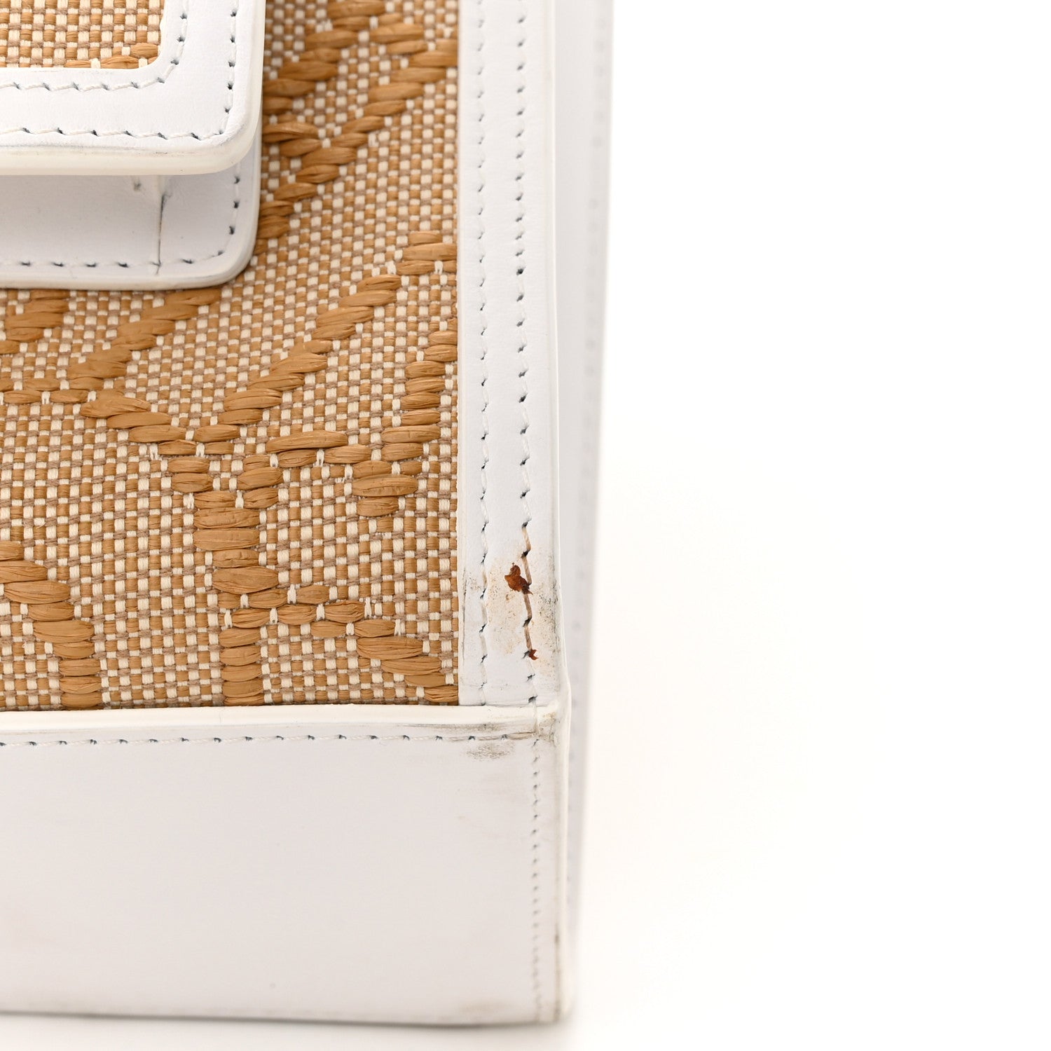 Burberry Monogram Canvas Smooth Calfskin Medium Pocket Bag White Beige 14 of 16