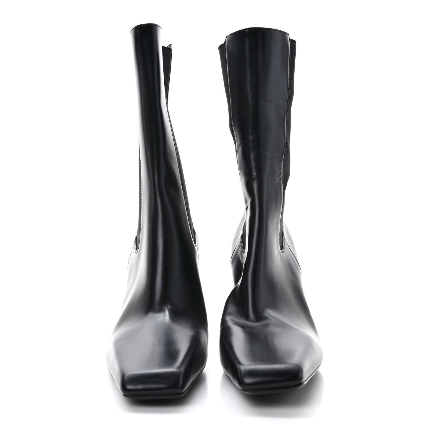 Calfskin Pointed Boots 40 Black