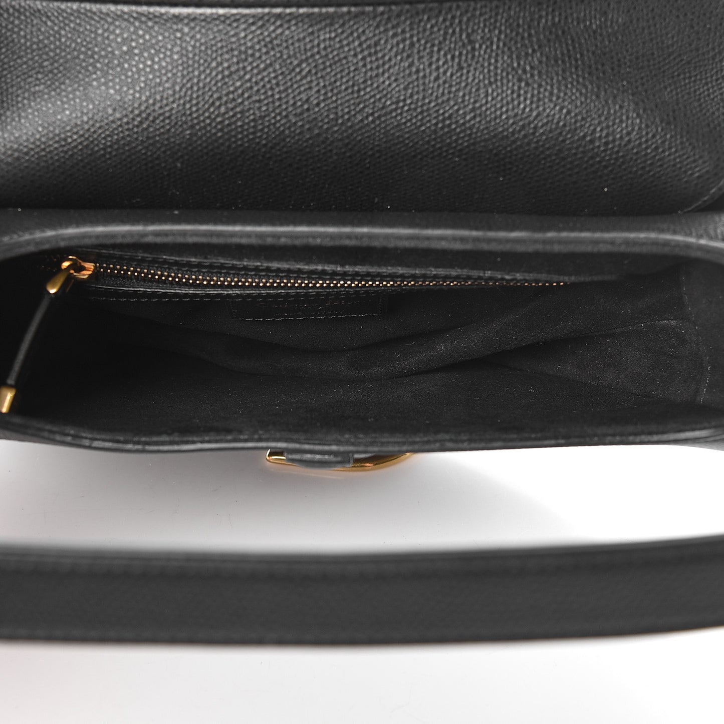 Grained Calfskin Saddle Bag Black