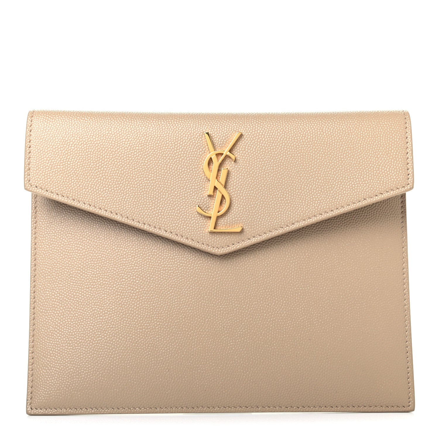 Saint Laurent Grain De Poudre Monogram Uptown Baby Pouch Beige 1 of 4
