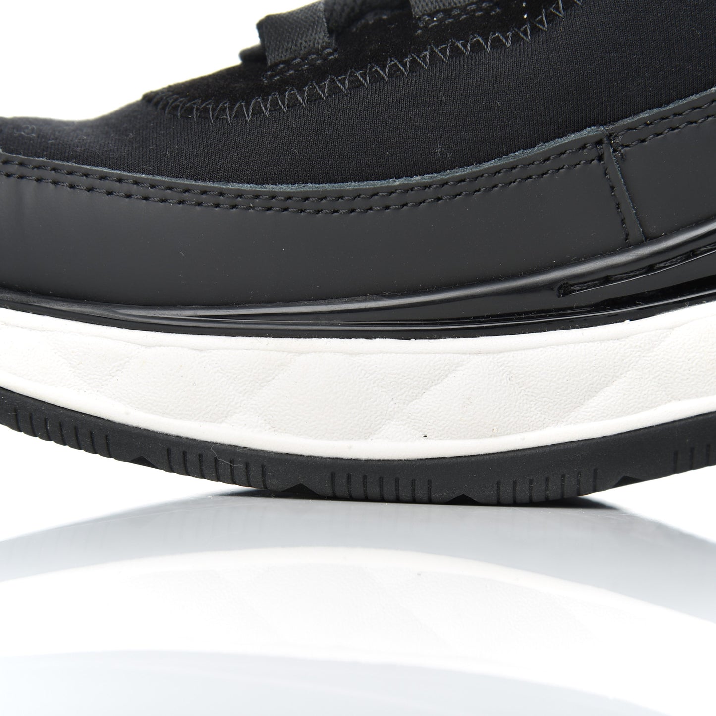 Velvet Calfskin Mixed Fibers CC Sneakers 38.5 Black
