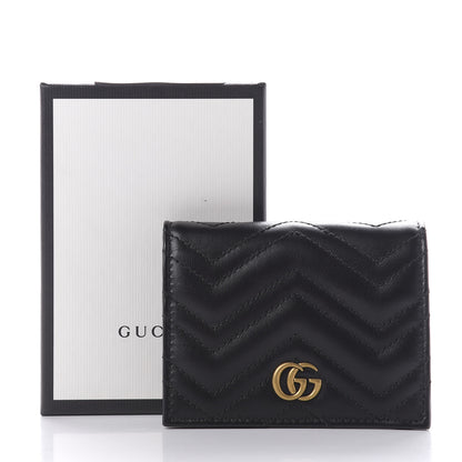 Gucci Calfskin Matelasse GG Marmont Card Case Wallet Black 8 of 8