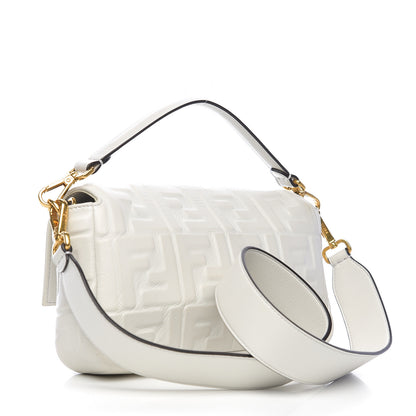 Fendi Nappa FF 1974 Embossed Baguette White 2 of 9
