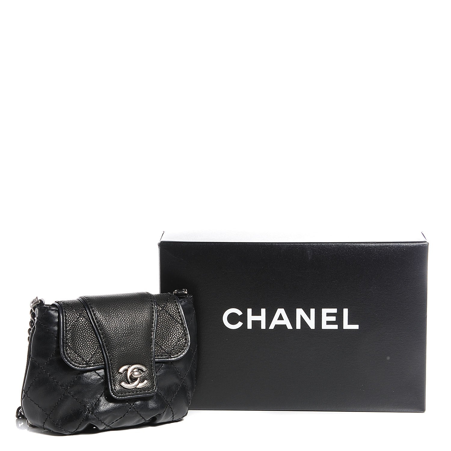 Chanel Caviar Calfskin Bubble Graphic Mini Messenger Bag Black 9 of 9