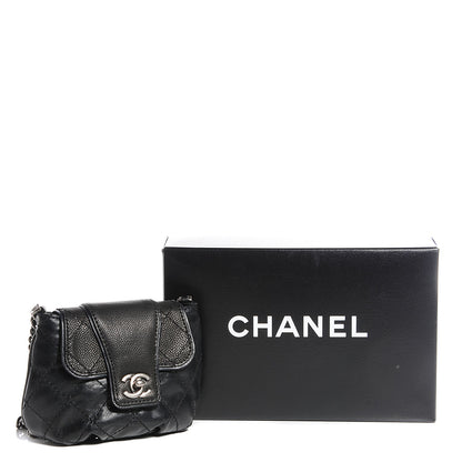 Chanel Caviar Calfskin Bubble Graphic Mini Messenger Bag Black 9 of 9