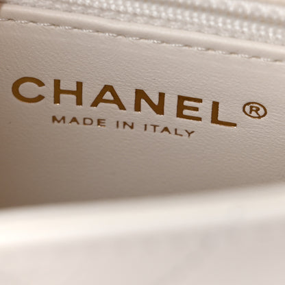 Chanel Caviar Quilted Mini Sweetheart Flap White 6 of 10