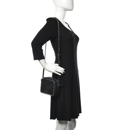 Valentino Garavani Pebbled Calfskin Rockstud Camera Crossbody Bag Black 2 of 9