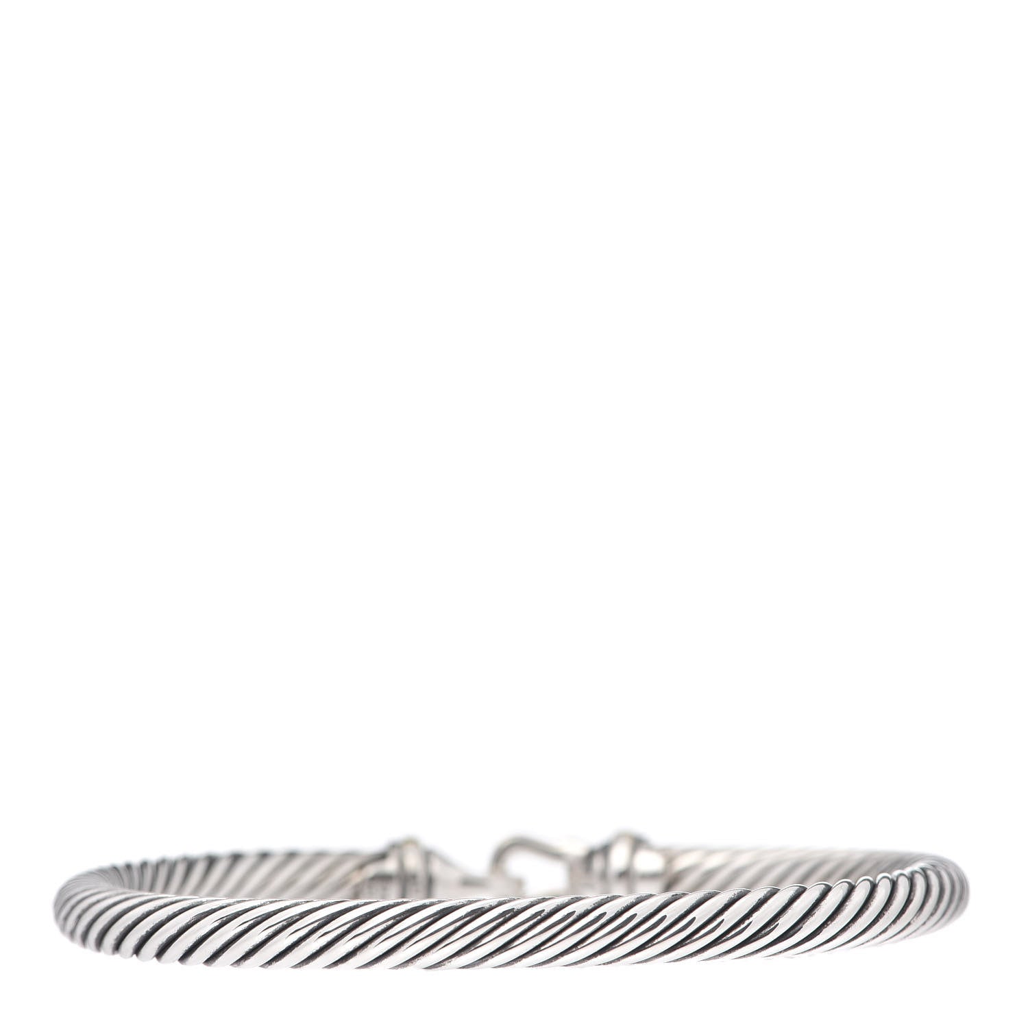 David Yurman Sterling Silver 18K Yellow Gold 5mm Cable Classic Buckle Bracelet 3 of 4