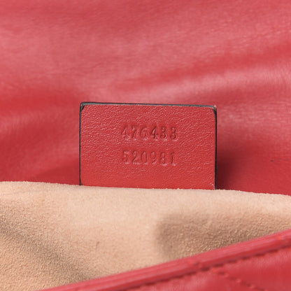 Gucci Calfskin Matelasse Super Mini GG Marmont Shoulder Bag Hibiscus Red 6 of 9