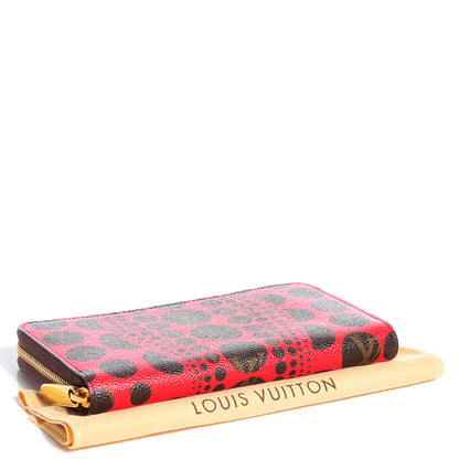 Louis Vuitton Monogram Kusama Pumpkin Dots Zippy Wallet Red 4 of 8