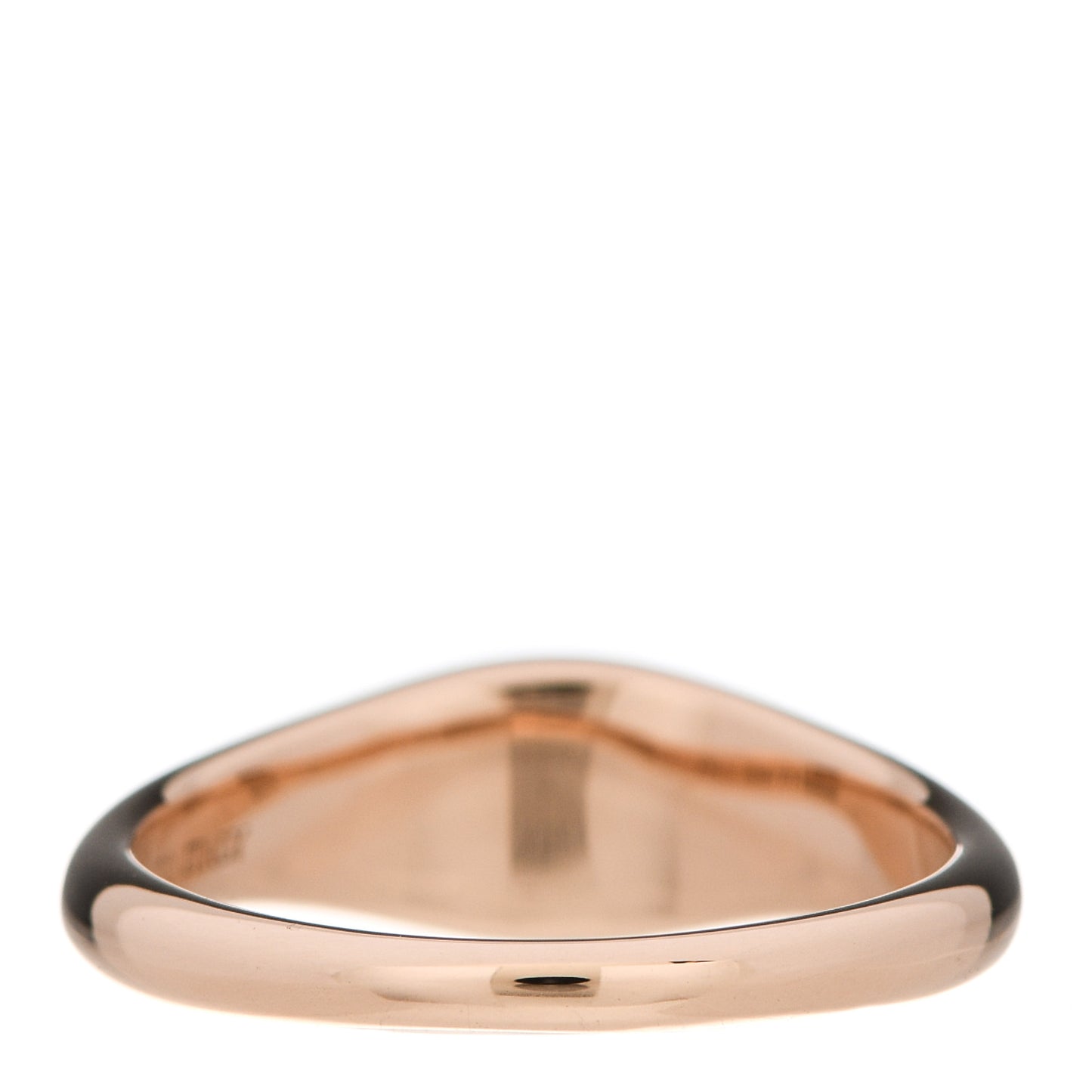 18K Rose Gold Diamond Micro Oval Signet Ring 49 5