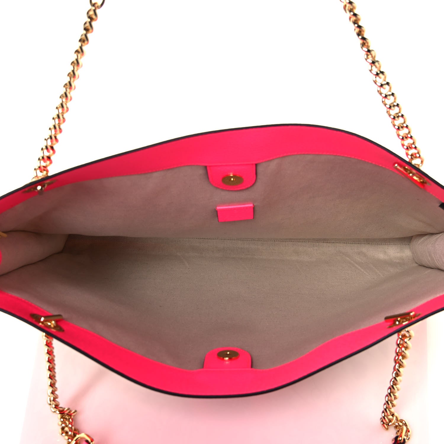 Gucci Canvas Flora Large Rajah Chain Tote White Multicolor Fuxia Fluo 6 of 13