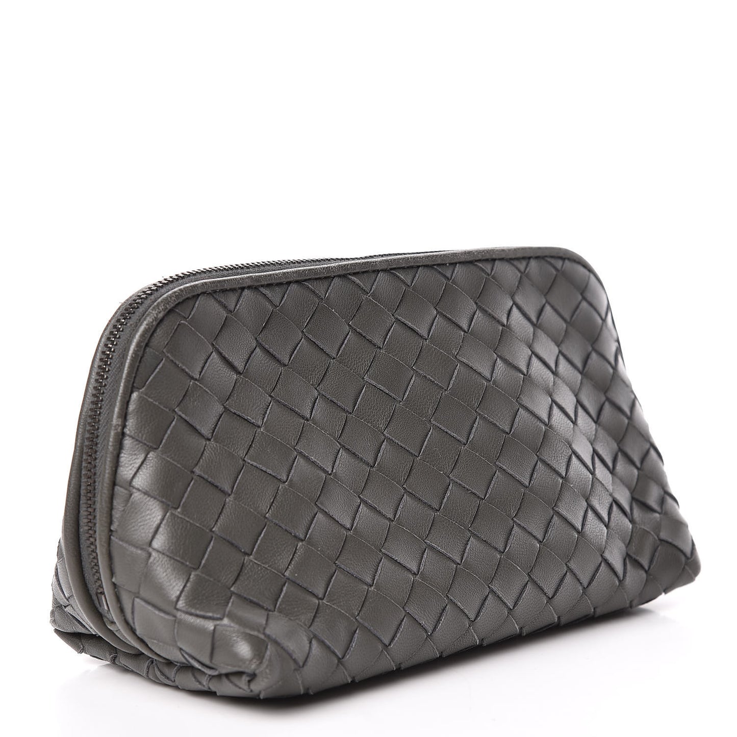Nappa Intrecciato Cosmetic Pouch Grey