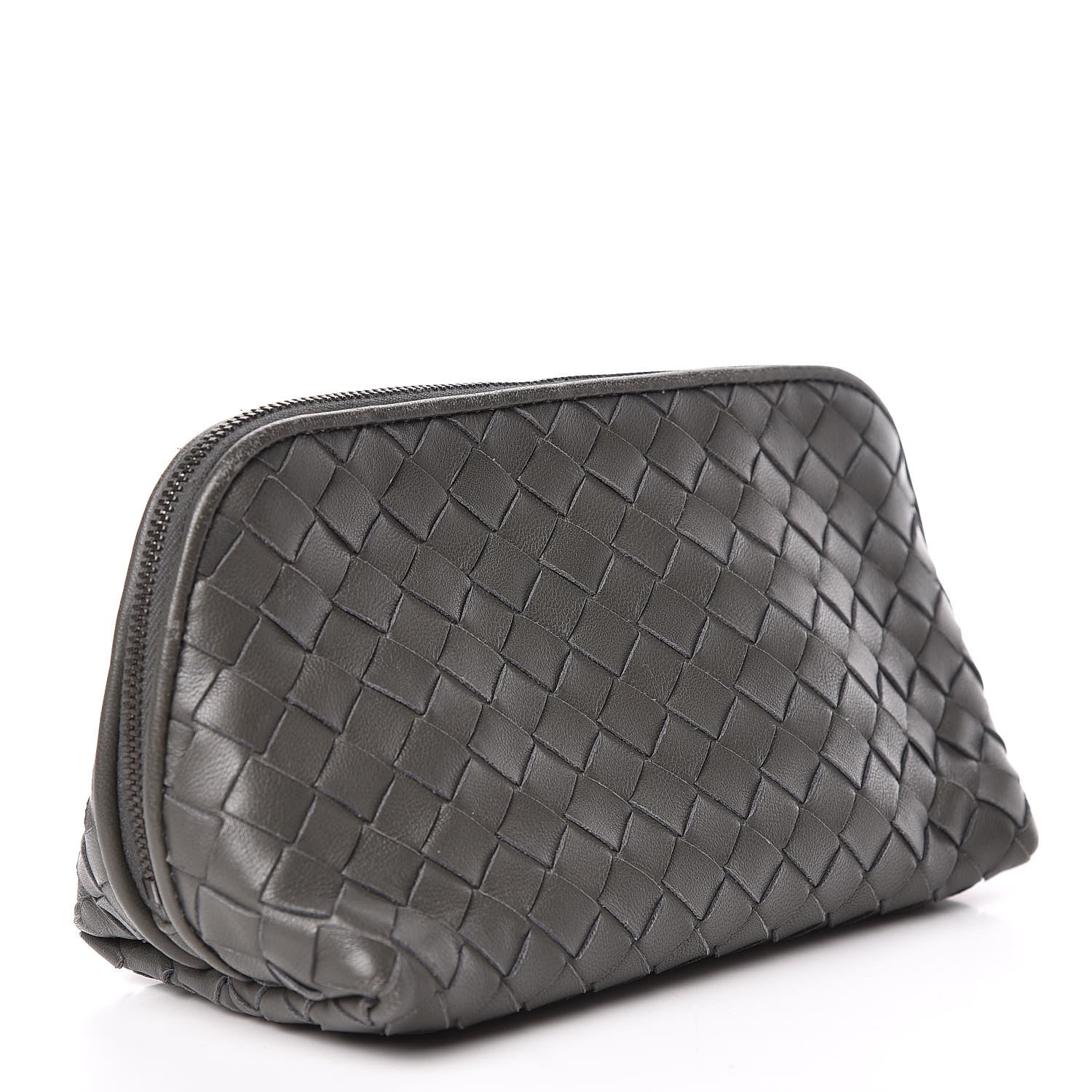 Bottega Veneta Nappa Intrecciato Cosmetic Pouch Grey 3 of 16