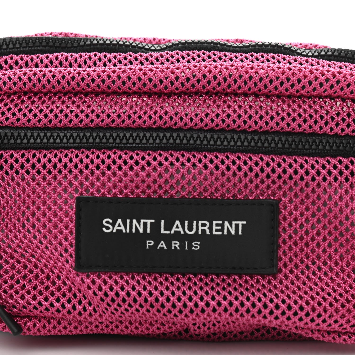 Saint Laurent Nylon Mesh SLP Belt Bag Fuchsia 7 of 10