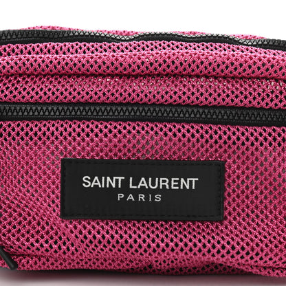 Saint Laurent Nylon Mesh SLP Belt Bag Fuchsia 7 of 10
