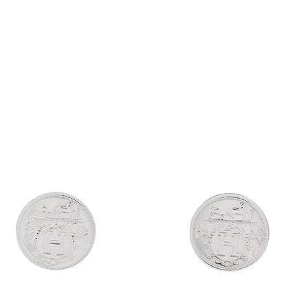 Hermes Sterling Silver TPM Ex-Libris Earrings 1 of 5