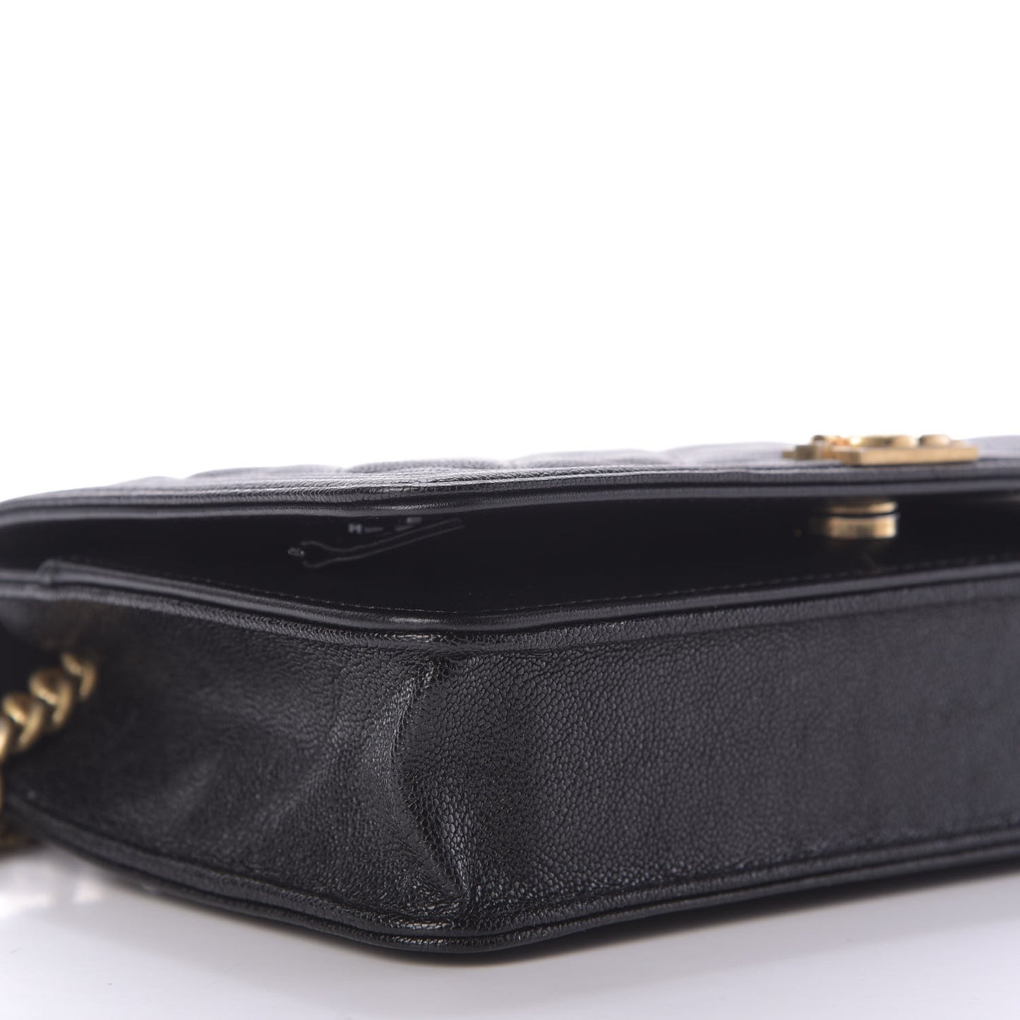 Caviar Quilted Boy Wallet On Chain WOC Black
