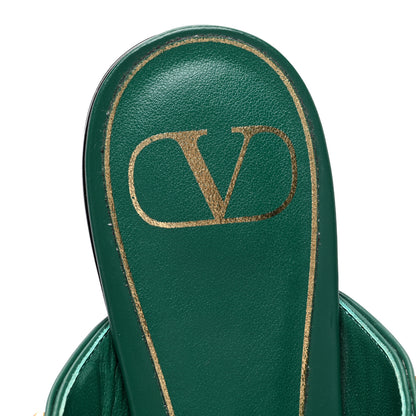 Valentino Garavani Calfskin Roman Stud Flat Mules 36.5 Jungle 7 of 8
