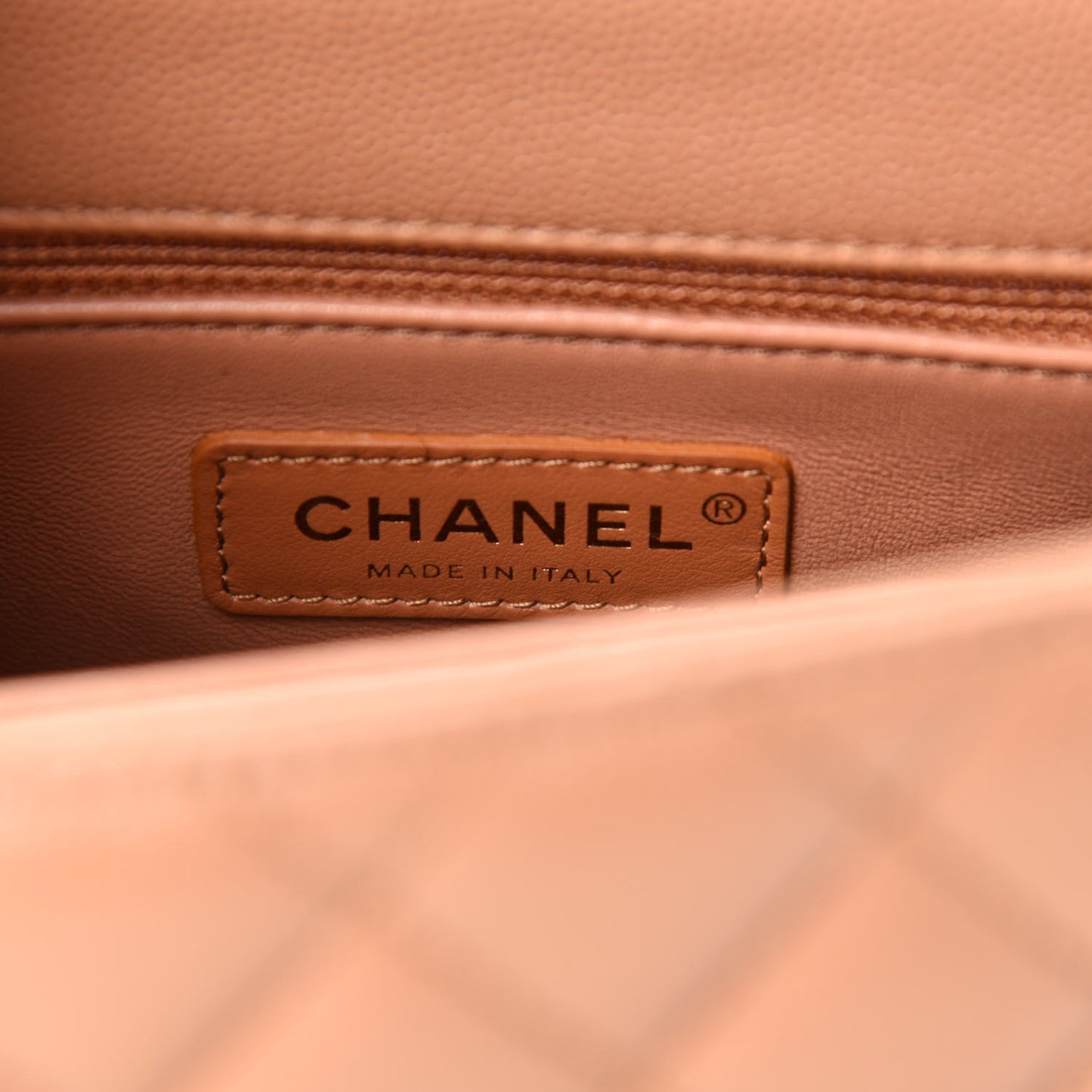 Caviar Quilted Mini Coco Handle Flap Brown