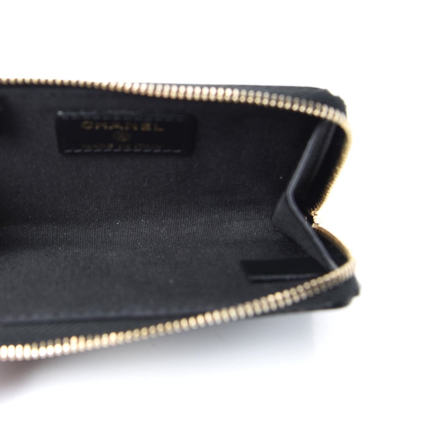 Chanel Caviar Camellia Embossed Key Holder Case Black 5 of 8