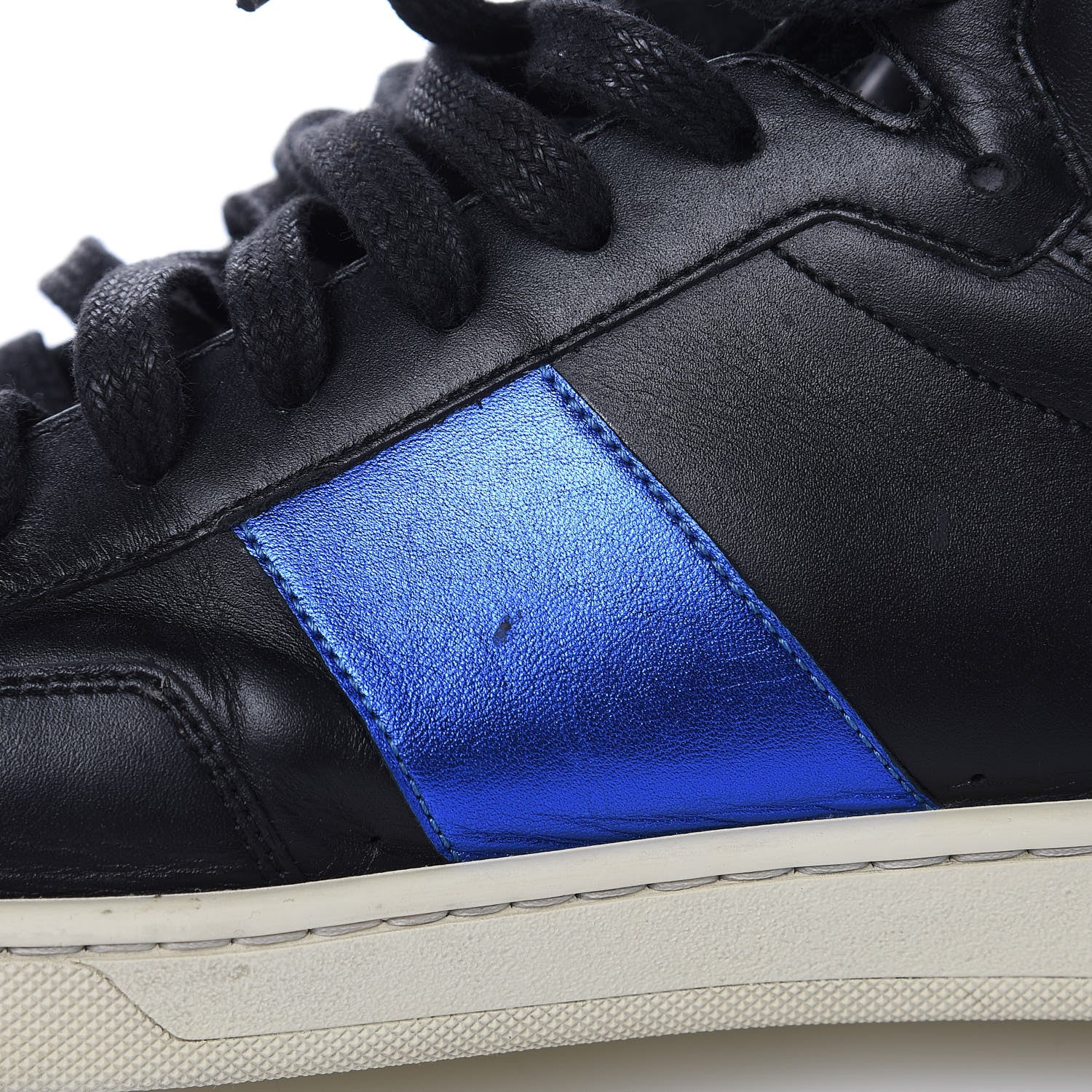 Saint Laurent Calfskin Court Classic SL/10H High Top Sneakers 44 Black Blue 14 of 14