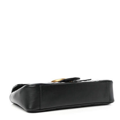 Gucci Calfskin Matelasse Medium GG Marmont Shoulder Bag Black 4 of 10