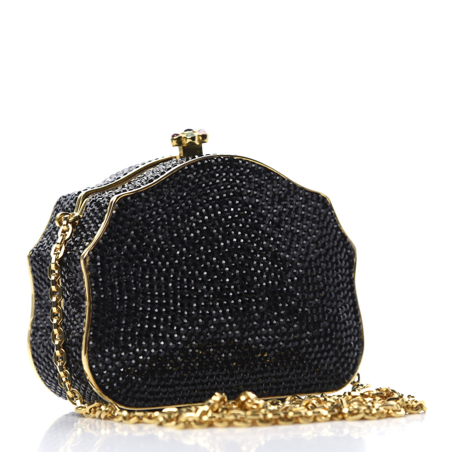 Judith Leiber Swarovski Crystal Minaudiere Clutch Black 3 of 6