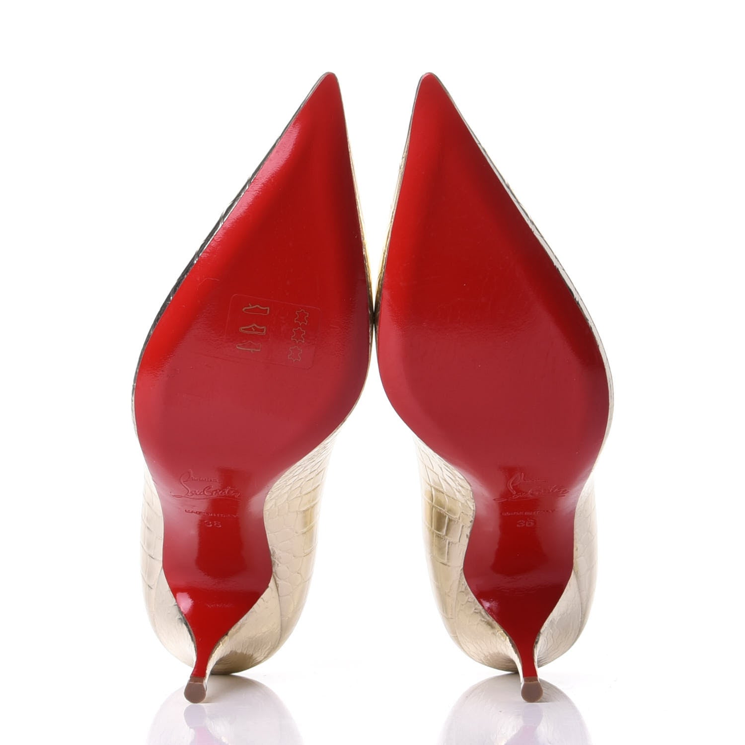 Christian Louboutin Metallo Cocco Clare 80 Pumps 36 Platine 7 of 9