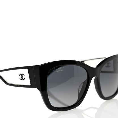 Chanel Acetate Polarized Butterfly Signature CC Sunglasses 5429-A Black 5 of 8