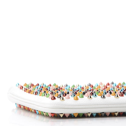 Christian Louboutin Calfskin Empire Spikes Loubiposh Clutch White Multi 5 of 9