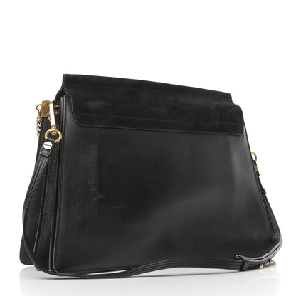 Chloe Calfskin Suede Studded Medium Faye Shoulder Bag Black 3 of 9