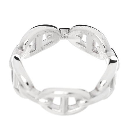 Hermes Sterling Silver PM Chaine d'Ancre Enchainee Band Ring 58 8.5 6 of 7