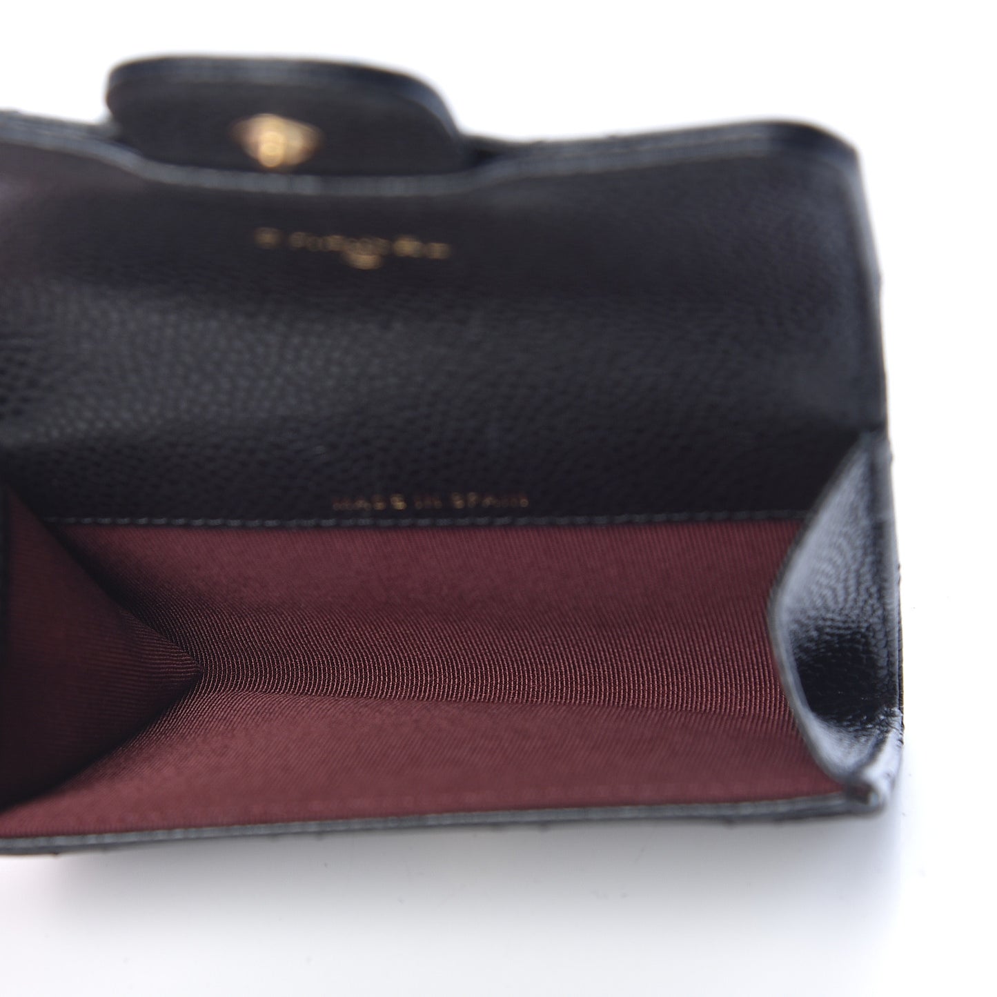 Caviar Quilted Flap Card Holder Black