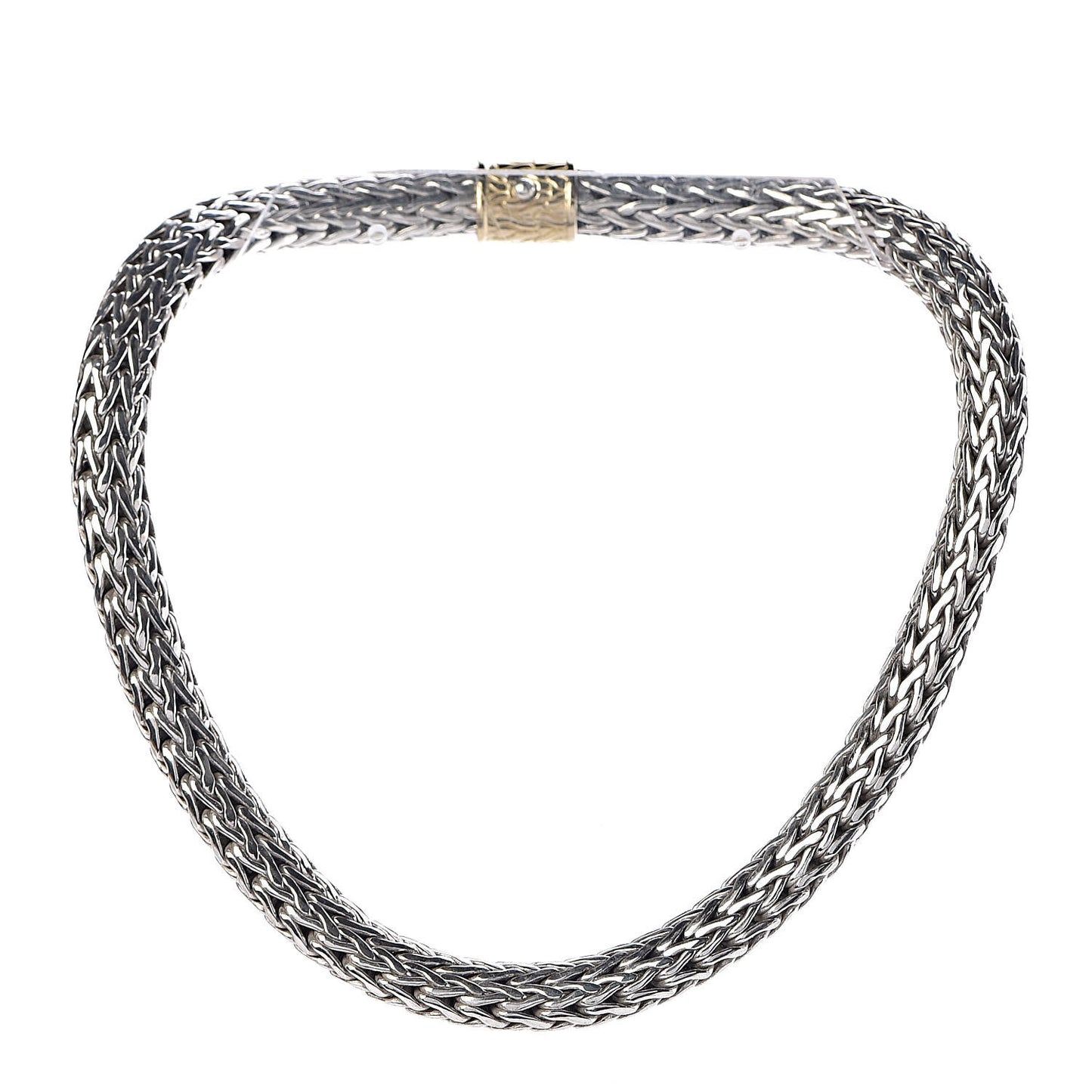 Sterling Silver 18K Yellow Gold 11mm Classic Chain Necklace