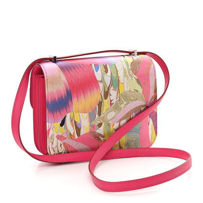 Hermes Swift Silk Marble Printed Constance 18 Rose Azalee Rose Mexico 3 of 11