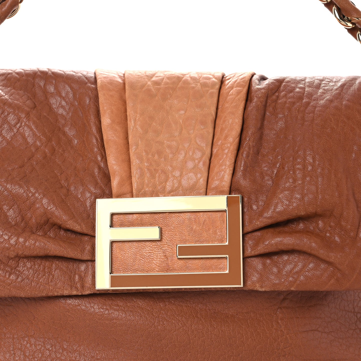 Crinkled Lambskin Mia Shoulder Flap Camel