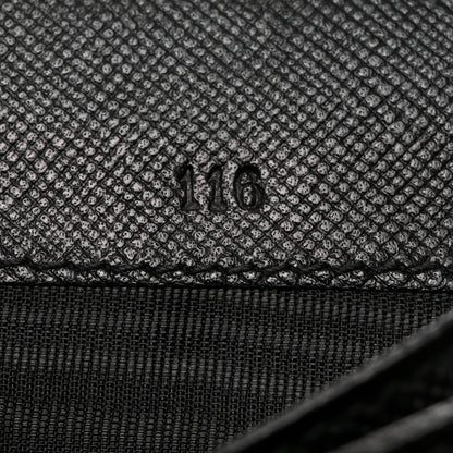 Prada Saffiano Metal Compact Wallet Black 9 of 12