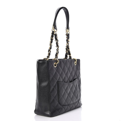 Chanel Caviar Quilted Petit Shopping Tote PST Black 3 of 7