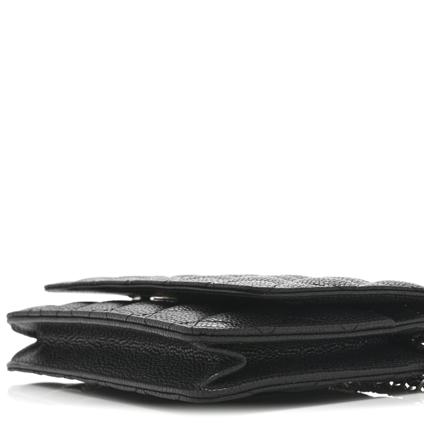Caviar Quilted Wallet on Chain WOC Black