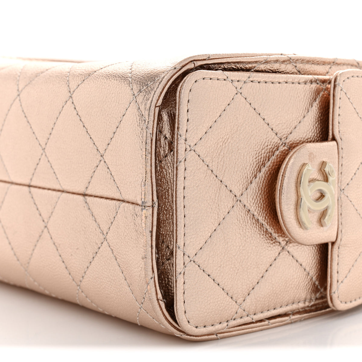 Chanel Metallic Caviar Quilted Mini Chanel 25 Handbag Copper 10 of 12