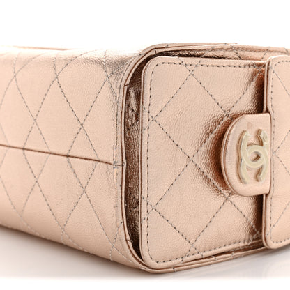 Chanel Metallic Caviar Quilted Mini Chanel 25 Handbag Copper 10 of 12