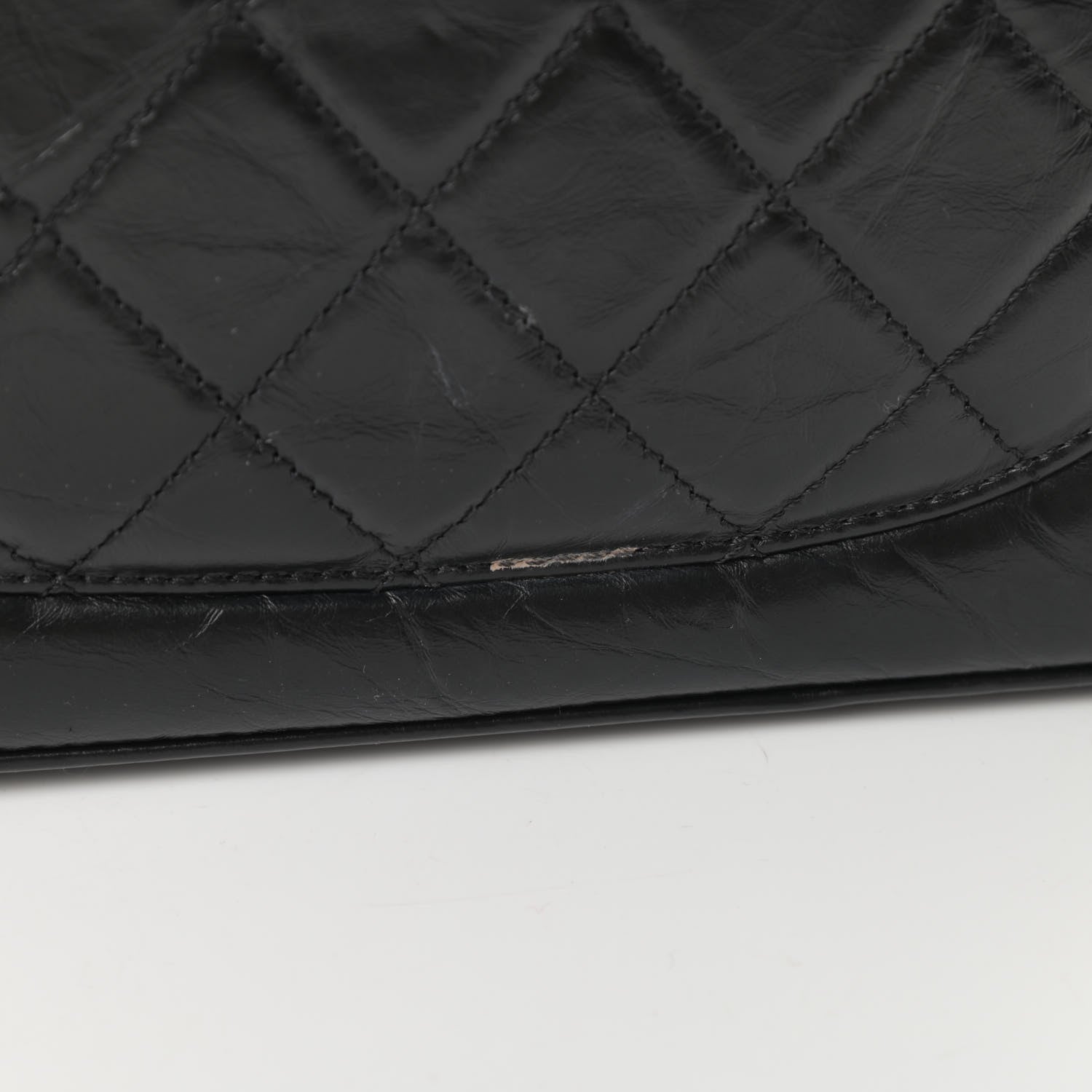 Chanel Aged Calfskin Quilted Shoulder Bag Black 12 of 13