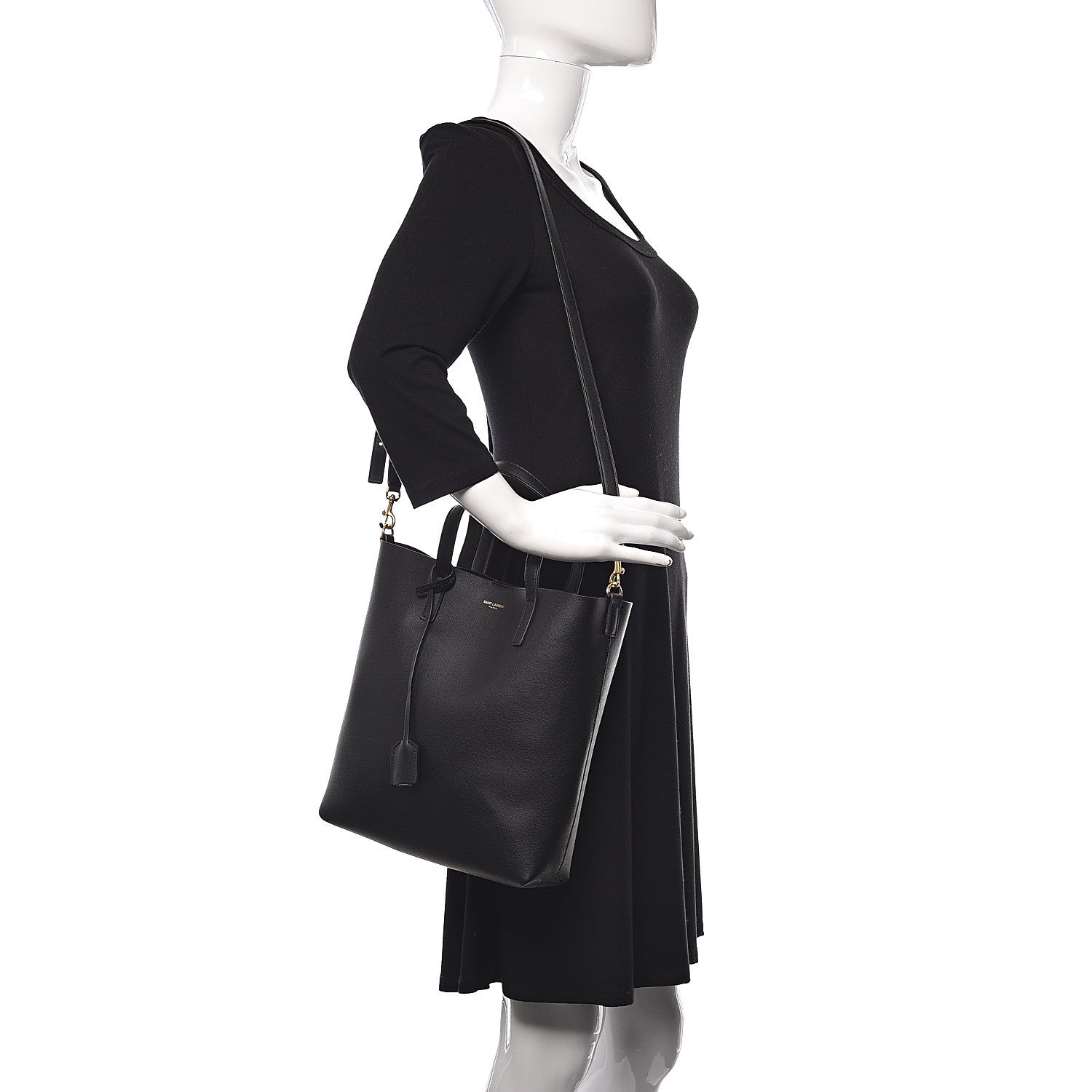 Saint Laurent Calfskin Toy Shopping Tote Black 2 of 9